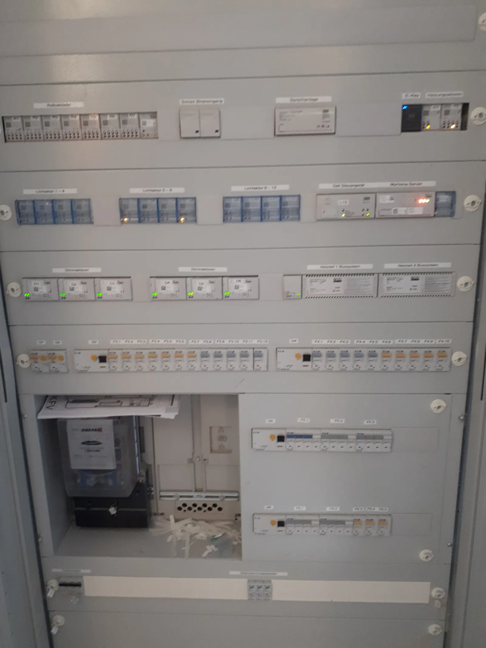 Beschriftete elektrische Verteileranlage